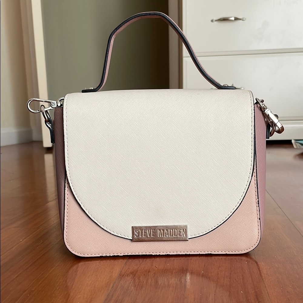Steve Madden Pink and White Crossbody purse